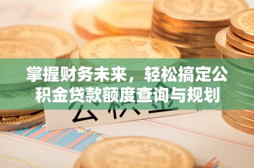 姜堰掌握财务未来，轻松搞定公积金贷款额度查询与规划