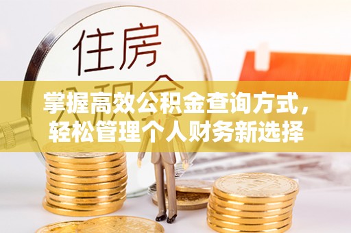 姜堰掌握高效公积金查询方式，轻松管理个人财务新选择