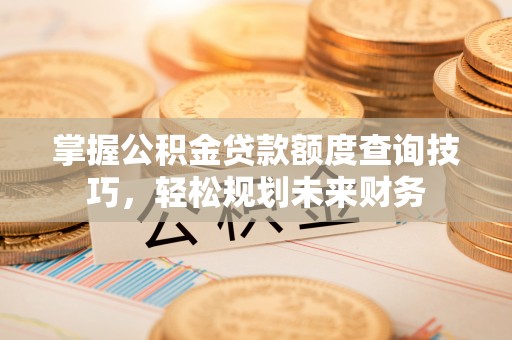 姜堰掌握公积金贷款额度查询技巧，轻松规划未来财务