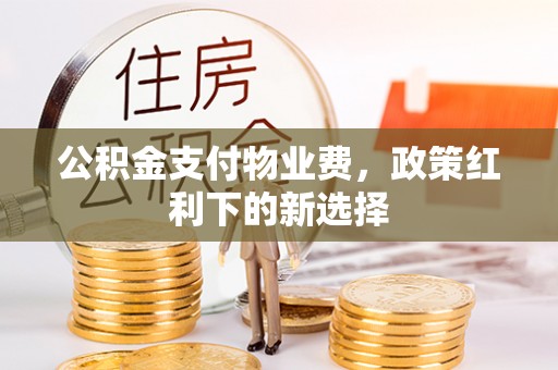 姜堰公积金支付物业费，政策红利下的新选择
